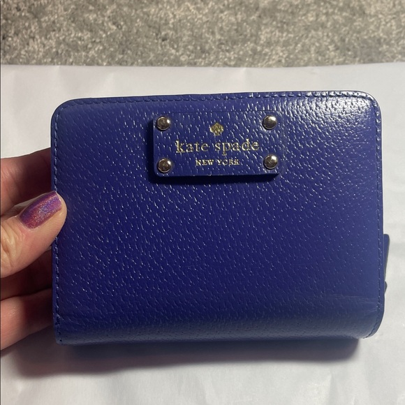 kate spade Handbags - Kate Spade Royal Blue Leather Wallet EUC